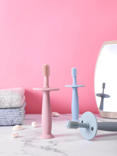 PandaEar 3 Pack Silicone Baby Toothbrush Teethers - Teething Toys Training Oral Care for Infants 0-12 Months+...