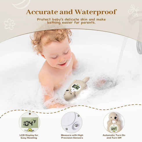 Baby Bath Thermometer for Infants Digtal Baby Water Thermometer for Bathtub Temperature Measure,Safty Kids Bath Floating Toy,Otter-OWN...