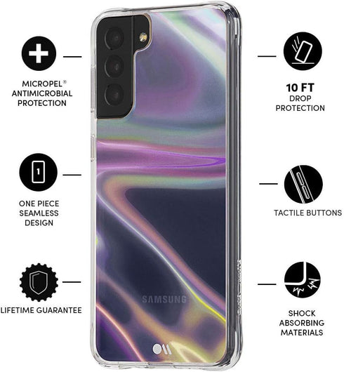 Case-Mate - SOAP Bubble - Case for Samsung Galaxy S21 Plus 5G - Swirled Iridescent Design - 10 ft Drop Protection - 6.7 inch - Iridescent Swirl...