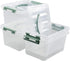 4-Pack 6 Quarts Clear Storage Box Tote, Plastic Bins with Lids...