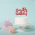 Red Glitter Happy 18th Birthday Cake Topper - Eighteen Cake Topper - 18th Birthday Party Supplies - Cheers to 18 Years Party Decorations...