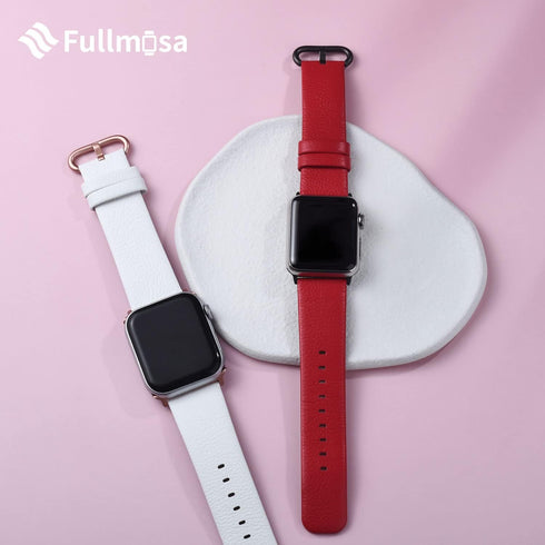 Fullmosa Leather Bands Compatible with Apple Watch Band 41mm 40mm 38mm 42mm for Women Men, Top Grain Genuine Leather Strap for iWatch Series 10/9/...