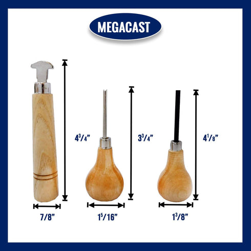 Megacast Stone Setting Tools, Jewelry Stone Prong Pusher, Bezel Pusher & Roller Set of 3...