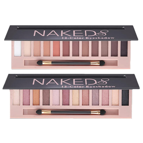 BestLand 2 Pack 12 Colors Makeup Nude Colors Eyeshadow Palette Natural Nude Matte Shimmer Glitter Pigment Eye Shadow Pallete Set Waterproof Smokey...