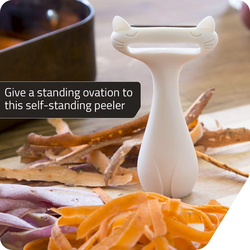 Peleg Design CatPeeler Cute Vegetable Peeler, Cat Design Peeler for Potato Carrot Fruit, Kitchen Utensil Décor (White)...