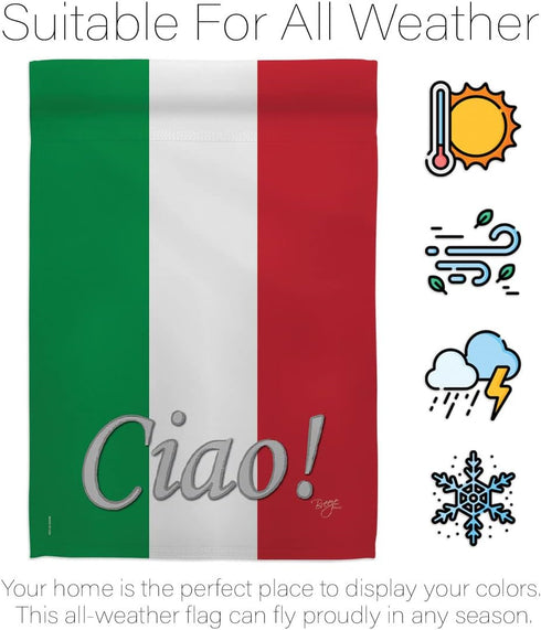 Breeze Decor Regional Nation International World Country Particular Area House Banner Small Yard Double-Sided, Garden Flag 13"x 18.5", Italian Dec...