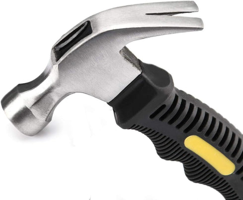 6 PCS 8 Oz Claw Hammer, Small Stubby Hammers Bulk with Anti-Slip Plastic Coated Soft Handle Roofing Tools for Car Window Framing Jewelry Making, L...