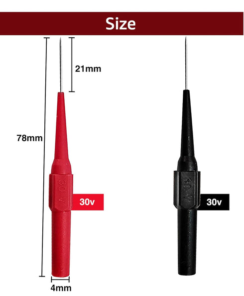 Extra-Thin Multimeter Test Leads, 0.7mm Multimeter Probes, Multimeter Back Probe Kit, Circuit Tester Probe Pins, Multimeter Probes for Banana Sock...