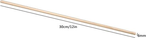 Long Wood Dowel Rods Unfinished Natural Wood Craft Dowel Sticks 50 Pack 1/4 Inch×12 Inch...
