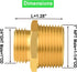 3/4" GHT Male x 1" NPT Male Garden Hose Adapters, Brass Garden Hose Repair Fittings, Water Hose Connector (2 Pack Brass)...