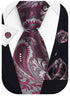 Paisley Ties For Men – Tie Set With Pocket Square Cufflinks & Flower Brooch Pin For Mens (APN1) (Pack of 4)...