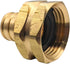 (2 Pack) Brass Garden Hose Adapter Swivel Fitting, 3/4” PEX Barb and 3/4” GHT Female Connector, Heavy-Duty High-Pressure Support, Rust and Corrosi...