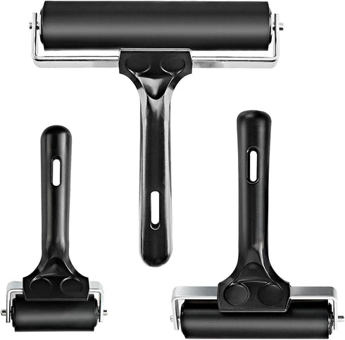 Yorwe Rubber Roller, Brayer Ideal for Anti Skid Tape Construction Tools, Print, Ink and Stamping Tools(2.5 & 4 & 6-Inch, Black)...