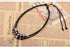 Men Black Leather Necklace Vintage Tribal Style Boho Hipppie Double Layered Black Braided Beaded Anchor Pendant Pirate Necklace...