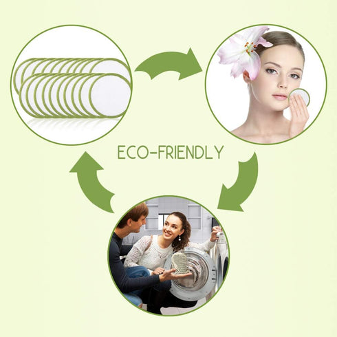 20 Pack Reusable Makeup Remover Pads Bamboo Reusable Cotton Rounds Organic Cotton Pads for Face Facial Cleansing Wipes with Washable Laundry Bag (...