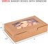 VGOODALL 20PCS snack Cookie Boxes with Window, 7"x4.3"x1.5" Brown Bakery Boxes Treat Bakery Cake Boxes for Macaron Chocolate Dessert Wedding Birth...