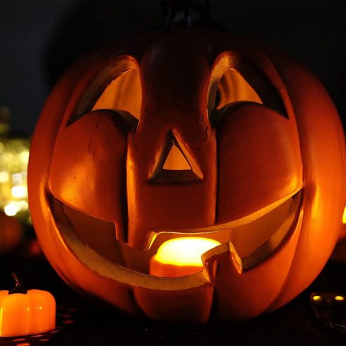 Homemory Halloween Bright LED Pumpkin Lights with Remote Control and Timers, Jack O’ Lantern Lights Battery Operated for Halloween, Fall Decoratio...