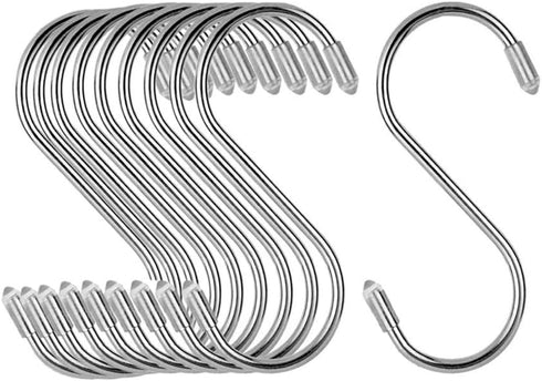 S Hooks Heavy Duty, S Hooks for Hanging Plants,Clothes,Pots,Pans,Cups,Bags,Jeans,Towels and in Work Shop,Bathroom,Garden 10 Pack 3.5Inch...