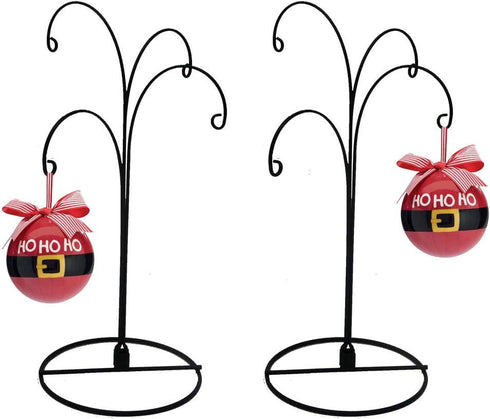HOHIYA Ornament Display Stand Holder Christmas Hanger Hook Dog Cat Glass Ball Bauble 4 Arms 12inch Black 2 Pcs Taiwan Made...