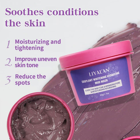 LIYALAN Face Clay Mask Set(1.76 oz/4 pack),Christmas Gifts for Women,Matcha Facial Mud Mask, Eggplant Rose Face Mask Skin Care, Turmeric Acne Faci...
