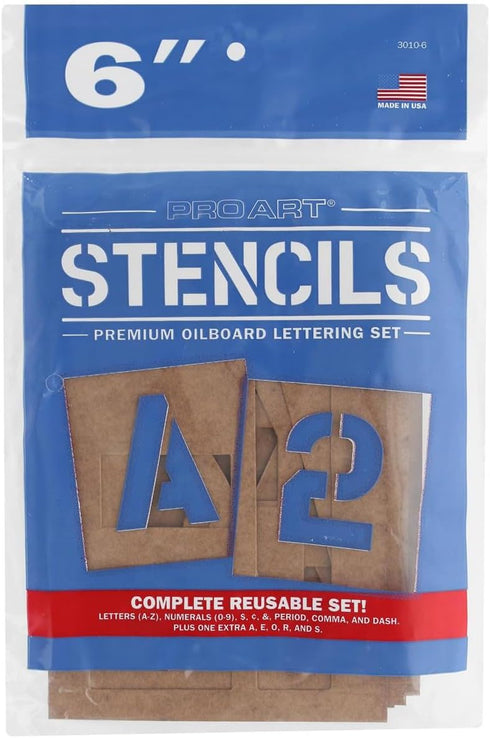 PRO ART Oiled Stencil Board Lettering, 6-inch Set, Natural...