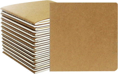 24 Pack Mini Kraft Paper Blank Notebook, 4 x 4 inch Unlined Journals Sketchbooks Pocket Journal for Kids, Students,Travelers...