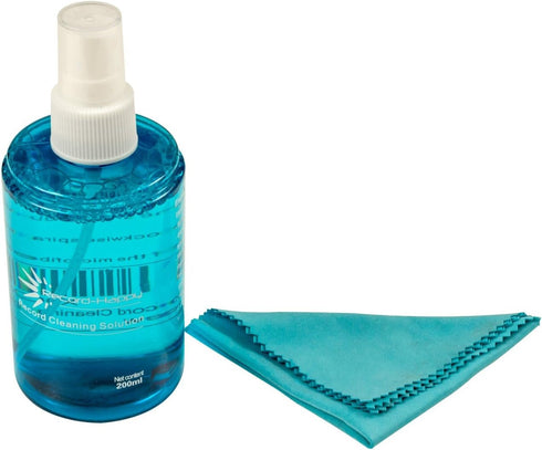 Record Cleaning Solution with Anti-static Vinyl Cloth - Premium LP Cleaner Fluid 6.7oz by Record Happy. Essential 200ml Spray Bottle to keep your ...