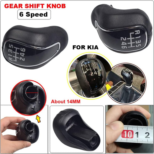Hacreyatu Leather Manual Stick Gear Shift Knob Lever Shifter 6 Speed for Hyundai Creta IX25 Kia Forte Cerato K3 Ceed 2012-2016...