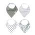 Copper Pearl 4 Pack Soft Cotton Baby Bibs for Drooling and Teething, Absorbent Drool Bibs for Baby Girl and Boy, Adjustable to Fit Newborns to Tod...