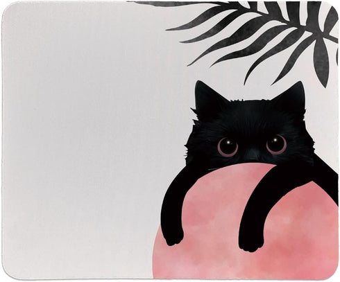 Black Cat MousePads for Desk Home Office?Personalized Mid Century Modern Minimalist Cat Mousepad for Home Office Gaming Working Computers Laptop?9...