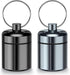 2 Pack Mini Pill Case Small Pill Holder Keychain for Purse - Portable Travel Pill Container Keychain, Waterproof Metal Daily Pill Box Organizer fo...