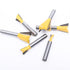 KOWOOD Dovetail Router Bit Set 6 Sizes with 1/4 Inch Shank ,Cutting Dia in 1/4" 3/8" 1/2" 5/8" 3/4" 7/8" Wood Milling Cutter Tool for Making Boxes...