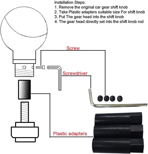 Abfer Car Shifter Knob Manual Handle Shift Knobs Auto Gear Stick Shifting Lever Replace Fit for Most Vehicles, Yellow...