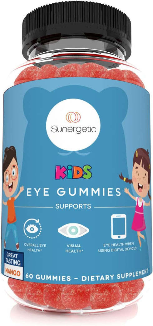 Sunergetic Premium Eye Support Gummies for Kids - Lutein with Zeaxanthin Supports Overall Eye Health, Vision & Macular Health - Lutein & Zeaxanthi...