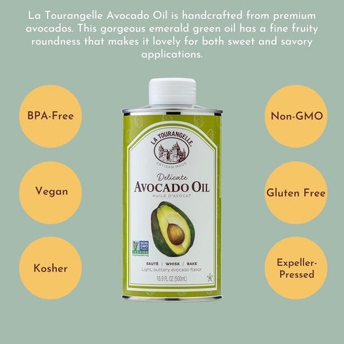 La Tourangelle, Avocado Oil, Handcrafted from Premium Avocados, Great for Cooking, as Butter Substitute, and for Skin and Hair, 8.45 fl oz...
