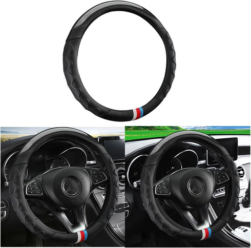 LoyaForba 15 Inch Car Steering Wheel Cover, Elastic Stretch Breathable Anti-Slip Comfortable Grip Auto Steering Wheel Protector for Men Women, Veh...