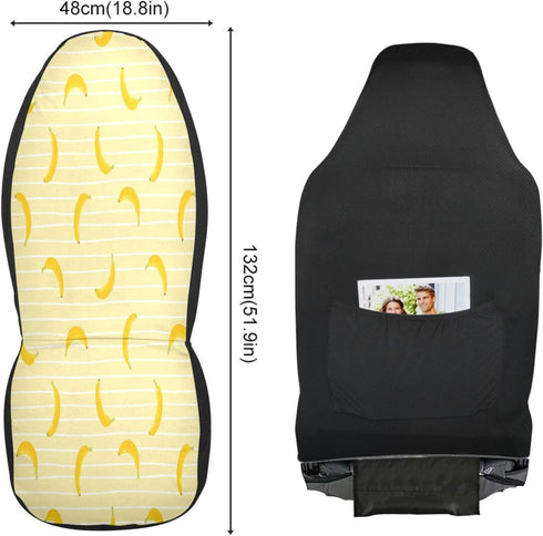 Yellow Solid Banana Car Seat Covers,Universal Auto Front Seats Protector Automotive Vehicle Seat Cover for Most Cars, Van,Trucks, SUV 1 set...