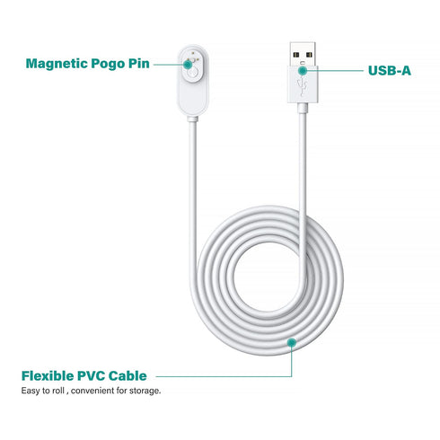 TUSITA 10-ft. Indoor Magnetic Charging Cable Compatible with Arlo Ultra 1 2, Pro 3 4 5 2K - 3M, White...