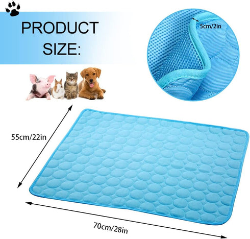 Pet Cooling Mat for Dogs and Cats, Mesh Fabric, 28x22in, Ice Silk Material, Washable, Convenient, Summer Gift...