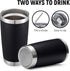 COMOOO 20oz Tumbler Stainless Steel Insulated Travel Mug Vacuum Double Wall Coffee Cup for Hot Beverage and Cold Drinks,Home and Outdoor?Black, 1 ...