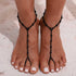 2Pcs Beaded Barefoot Sandals Black Wedding Ankle Bracelet Beads Toe Ring Anklets Chain Beach Foot jewelry for Women (Black)...