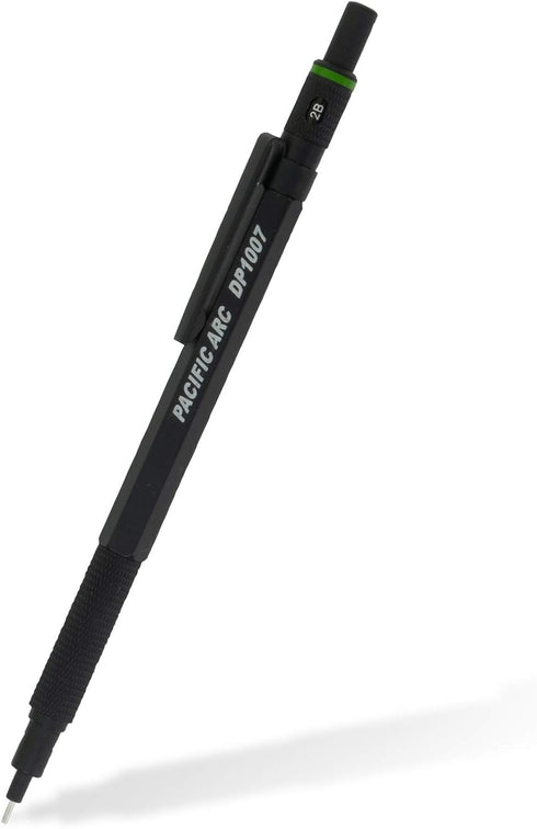 Pacific Arc Chromagraph Metal Mechanical Pencil .7 mm Black Barrel Mechanical Pencil with Built In Adjustable Pencil Grade, Lead Pencil Holder for...