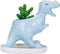 VanEnjoy Desktop Cute Cartoon Blue Tyrannosaurus Dinosaur Ceramic Succulent Pot with Tray, Bonsai Cactus Flower Pot Vase Holder Decorative Organiz...