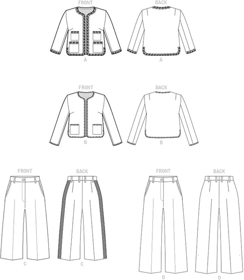 Vogue Misses' Fitted Jacket and Pants Sewing Pattern Kit, Code V1830, Sizes 8-10-12-14-16, Multicolor...