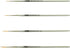 ZEM Brush Golden Taklon Multi Media Long Liner Artist Brush Set 20/0, 10/0, 5/0, 0...