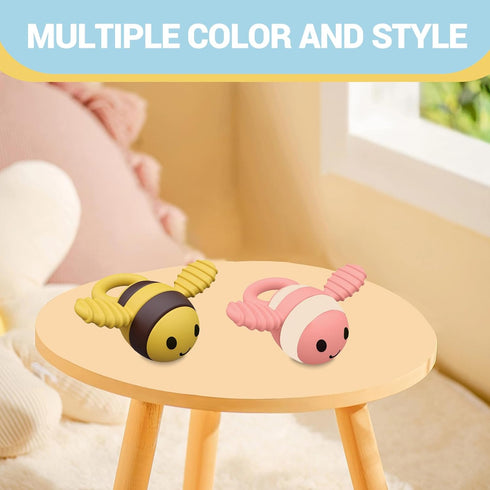 Baby Silicone Teether Toy,Baby Teething Toys for 18 Months Boys Girls Babies, Cute Bee Shape BPA-Free Silicone Baby Chew Toys for Sensory Explorat...