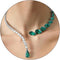 Rhinestone Choker Necklace Green Crystal Necklace Sparkly Rhinestone Choker Necklace Crystal Teardrop Necklace Adjustable Open Necklace for Women ...
