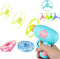 Flying Disc Launcher Toy,Fun and Easy-to-Use Outdoor Toys Outside Yard Games Kids 3-8,1 Flying Saucer & 6 Discs and Gyroscope(2 glow in The dark)?...