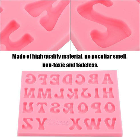 Alphabet Silicone Mold, 26 Uppercase Letters Mold Cookies Desserts Making Tool for Chocolate Fondant Polymer Clay Candy Gummy Cake Decoration...