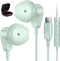USB C Headphones for iPhone 15 Plus iPad 10th/Pro,USB Type C Earphones Stereo USB C Wired Earbuds with Mic Volume Control for Samsung S24 Ultra S2...